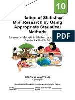 Math10 - q4 - Mod6-8 - Formulation of Statistical Mini Research by Using Appropriate Statistical Methods - Delfin - Alacyang - BGO