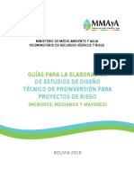 Guías para La Elaboración: de Estudios de Diseño Técnico de Preinversión para Proyectos de Riego