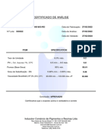 Certificado de Análise CMC Induskol T100 M-2 - Lote 555522 - 27.02.24