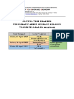 Jadwal Test Sumatif Akhir Kelas IX