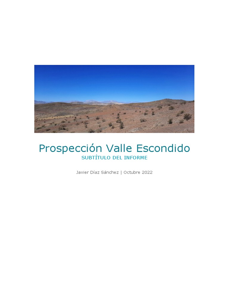 Prospección Valle Escondido Descargar gratis PDF Valle Roca