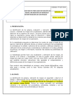 Procedimiento para Identificación de Peligros, Valoración de Riesgos y Determinaciòn de Controles