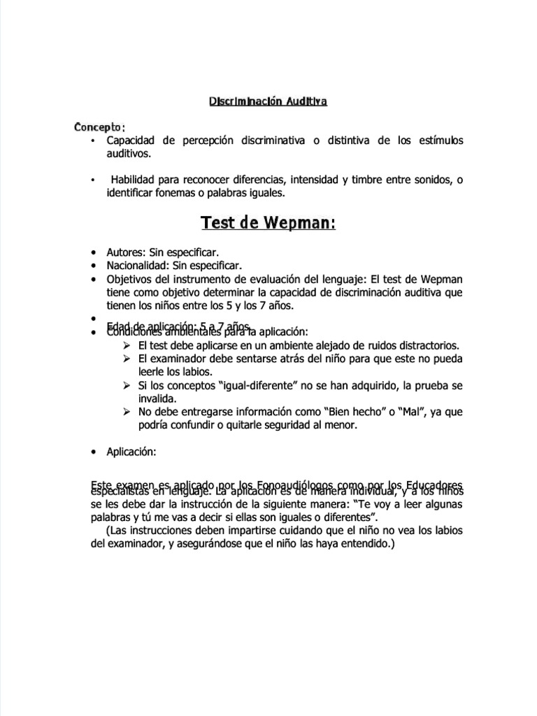 PDF Test de Wepman - Compress | PDF | Ciencia cognitiva