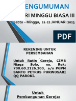 Pengumuman, Hari Minggu Biasa Iii, 21-22 Januari 2023