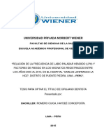 Relacion de Los Factores de Riesgo de LPH y Las Madres