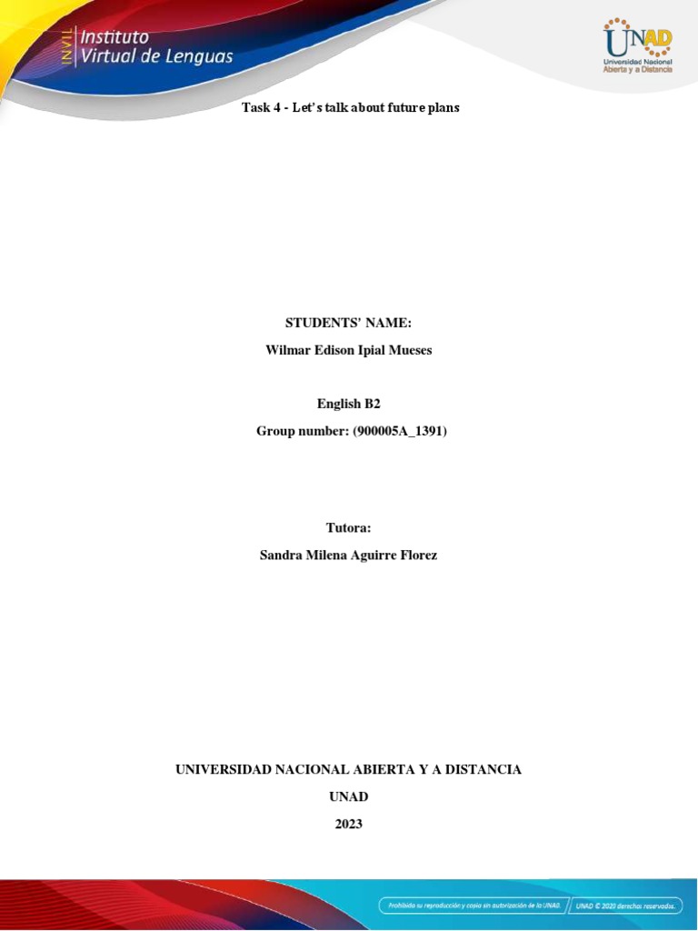 Wilmar Ipial Task 4 Let S Talk About Future Plans Pdf