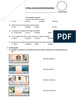 Evaluación Bimestral de Educación Religiosa Ii