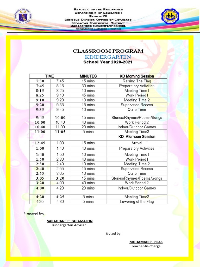 Kindergarten to Grade 6 Classroom Program | PDF | Schools