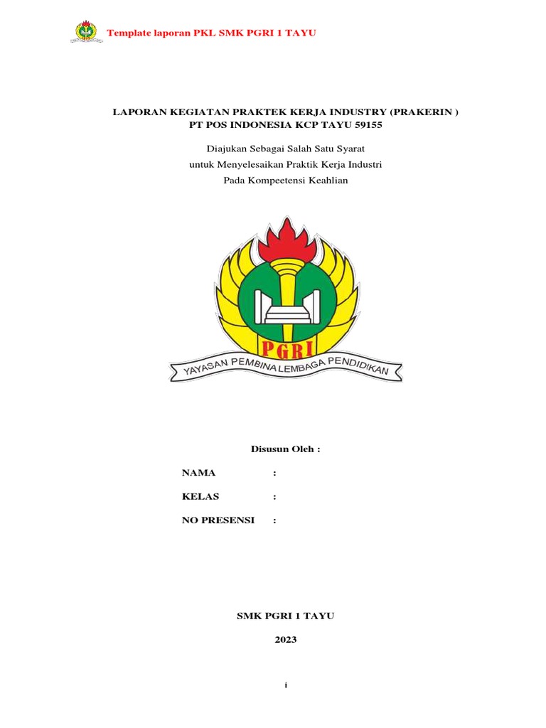 Template Laporan PKL PDF PDF