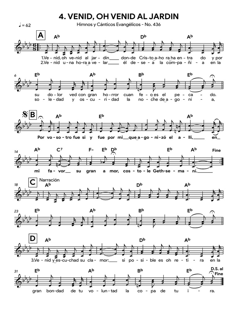 Venid, Oh Venid Al Jardín PDF | PDF