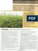 Alimentos Disponibles para El Ganado en El NOA y NEA