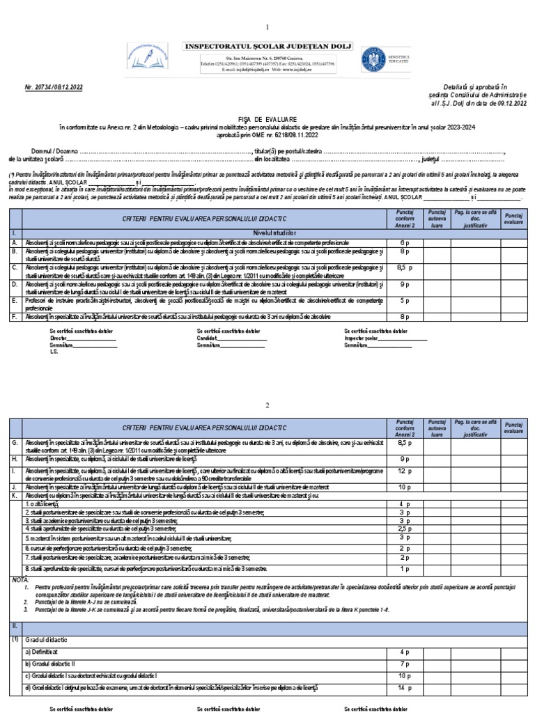 Anexa 2 fisa evaluare personal didactic de predare 2023 2024 pdf