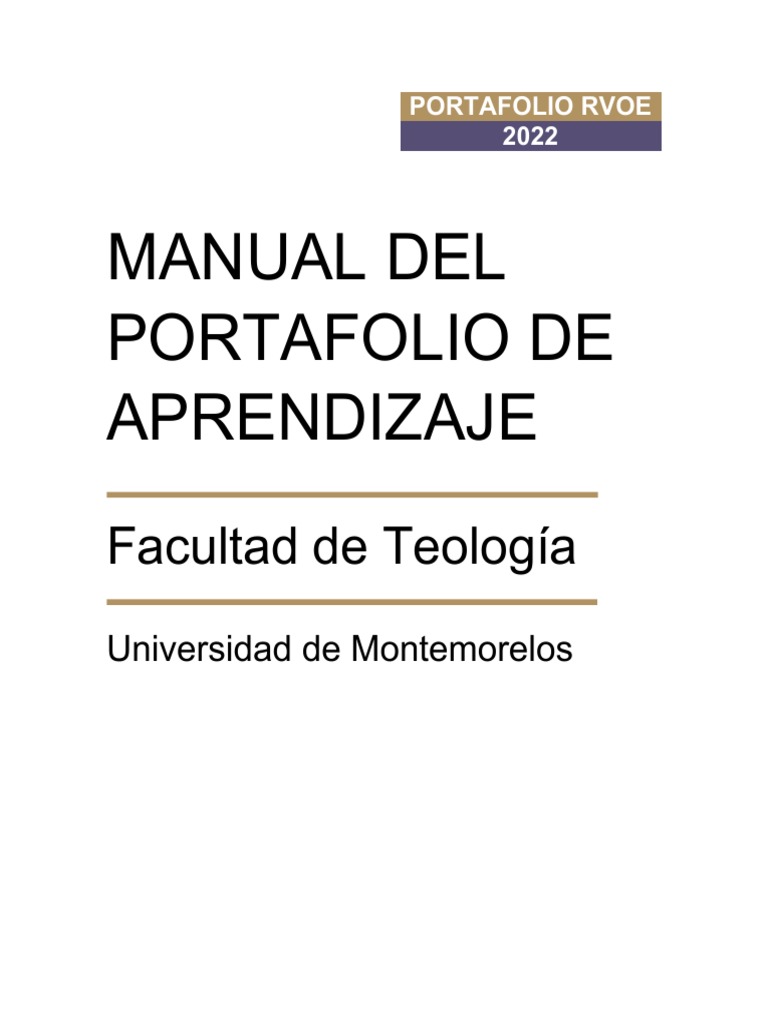 Manual Portafolio de Aprendizaje RVOE PDF | PDF | Arte