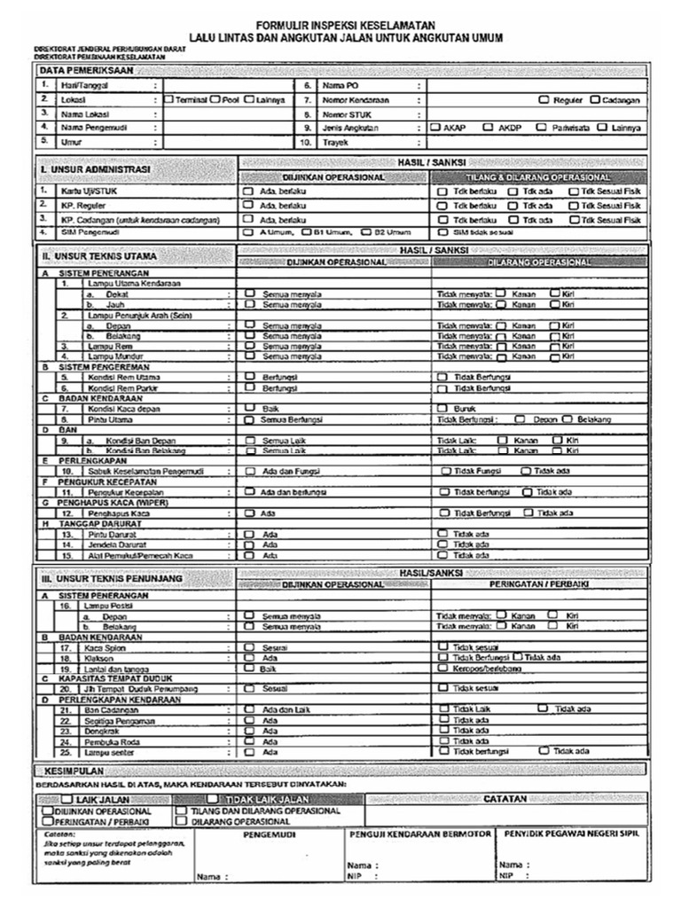 2.formulir Rampcheck PDF | PDF