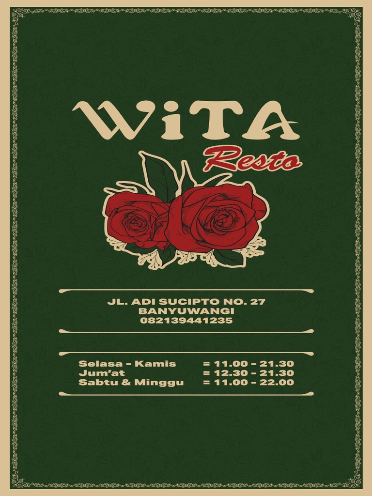 Menu Wita Resto New PDF | PDF