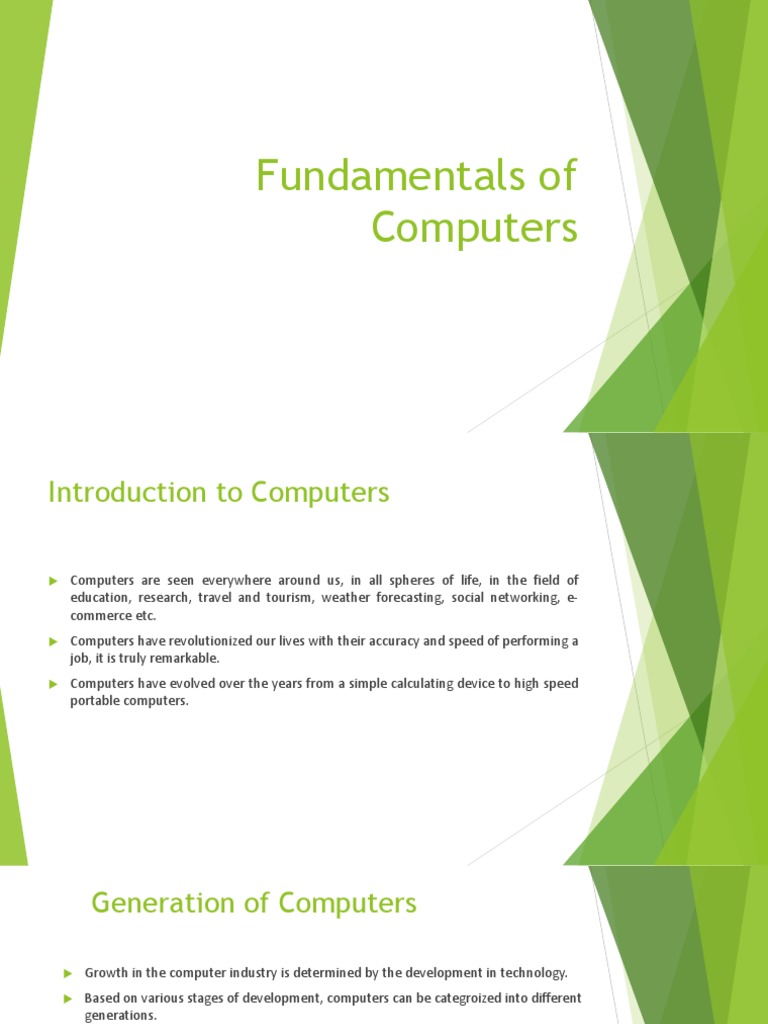 Computer Fundamentals Explained | PDF | Computer Data Storage | Input ...