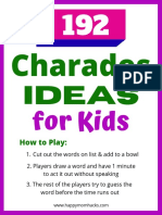 Charades Ideas For Kids PDF 2022