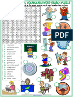 Places at School Vocabulary Esl Word Search Puzzle Worksheet For Kids