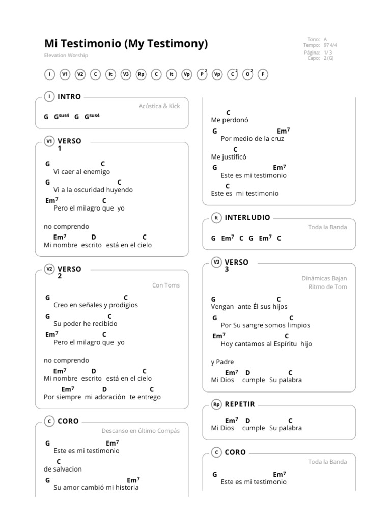 Mi Testimonio (My Testimony) Elevation WorshipTumbas A Jardines.A