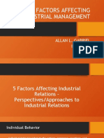 Factors Affecting Industrial Management