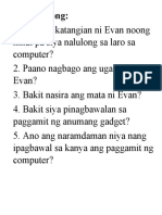 Mga Tanong Batay Sa Kwento