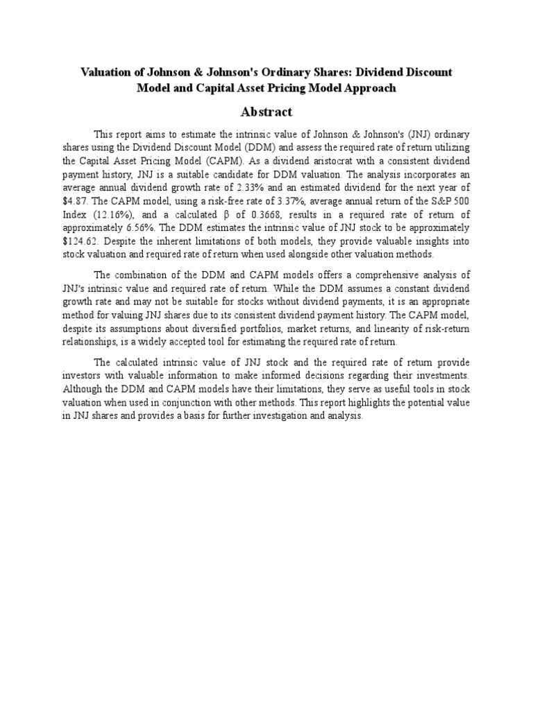 Valuation of Johnson & Johnson.docx PDF