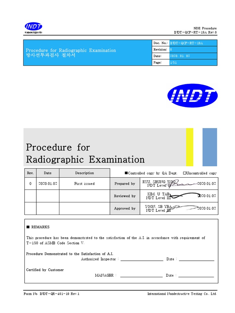 Procedure for Radiographic Examination A Comprehensive Guide to