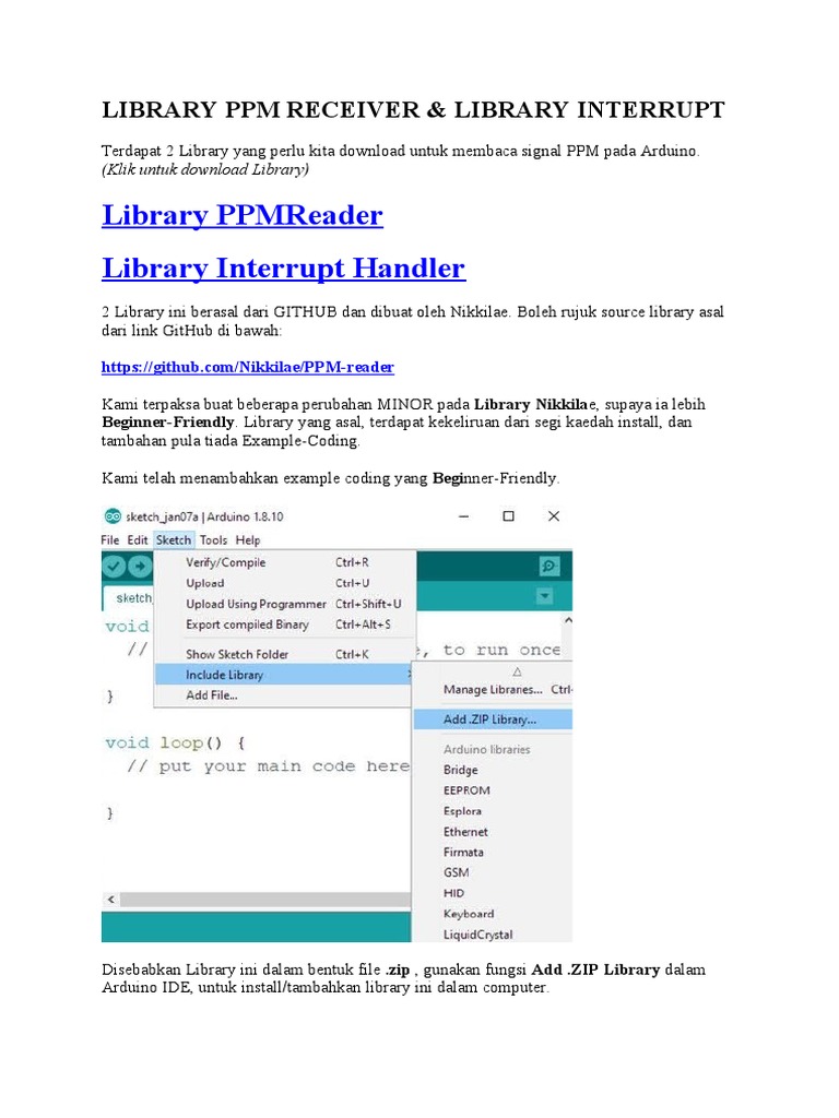Library PPM dan Interrupt untuk Arduino | PDF