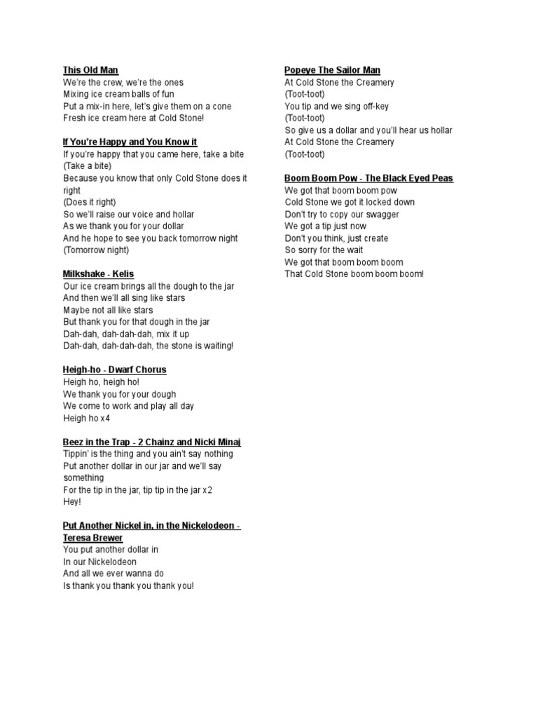 Cold stone songs pdf pdf