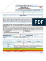 Sub-Contractors Suppliers Pre-Qualification Assessment