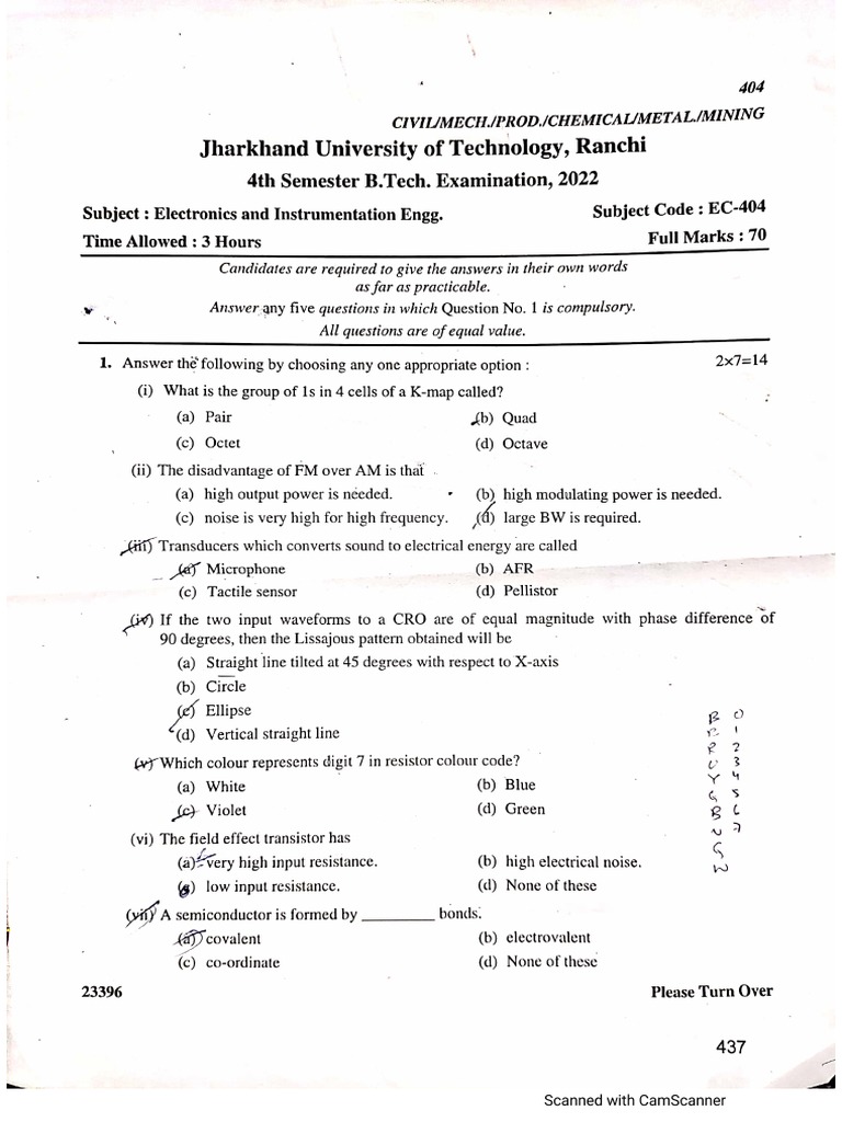 4th Sem (End Sem Paper) Mechanical Engineering Bit Sindri 2022 | PDF