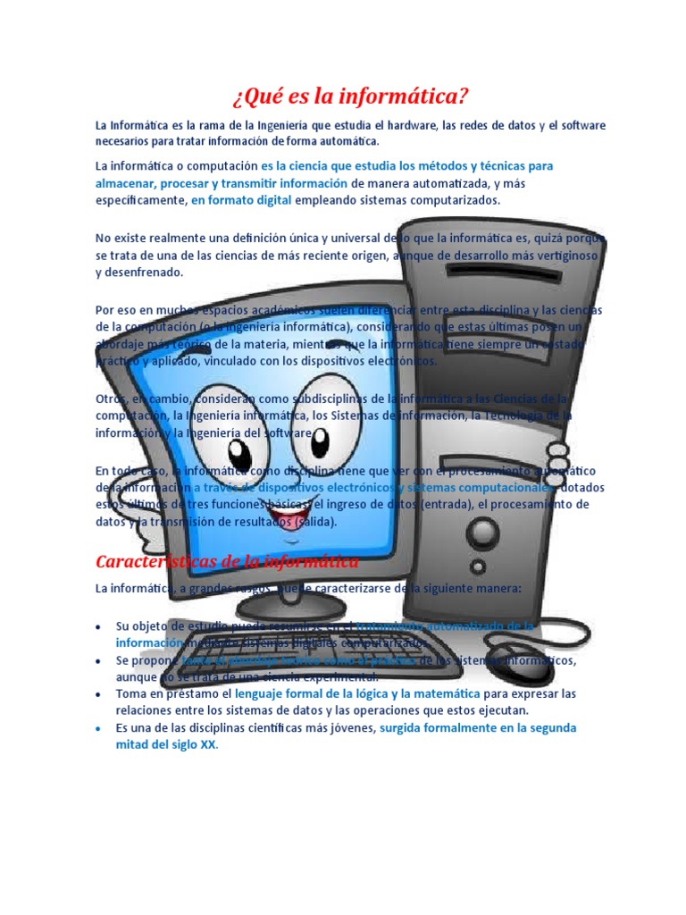 Qué Es La Informática Investigacion | PDF | Informática | Hardware de ...