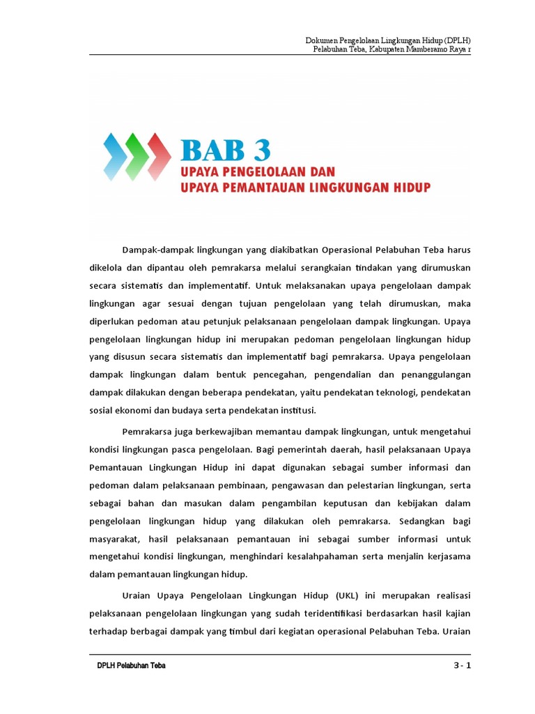 Upaya Pengelolaan Dan Upaya Pemantauan Lingkungan | PDF