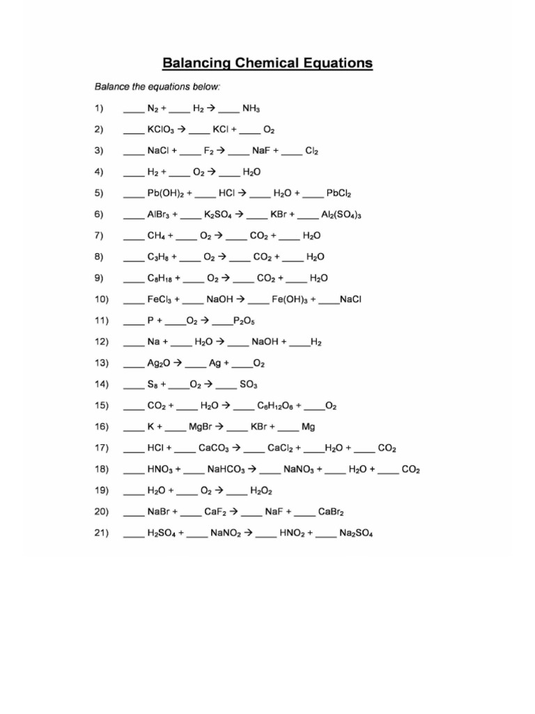 Balancing Equation | PDF