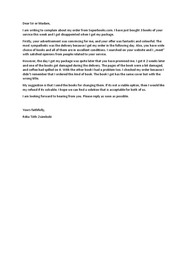 Email of A Complaint | PDF