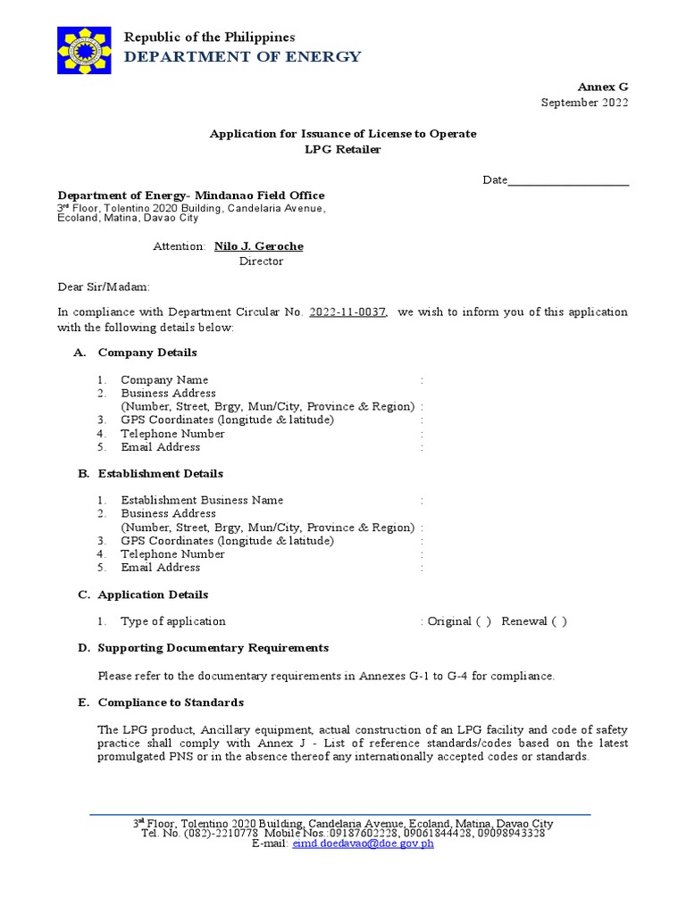 2 MFO Annex G - LTO - Retailer Application | PDF | Service Industries