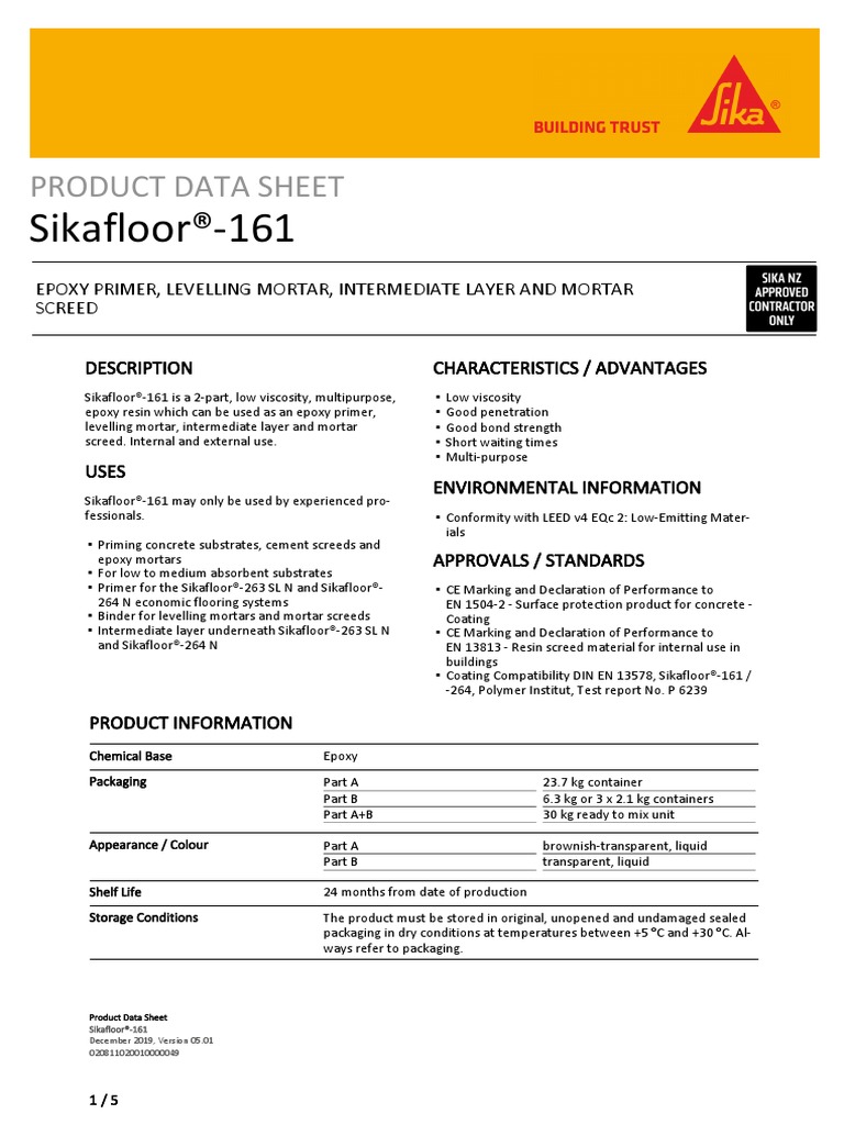 Sikafloor 161 PDF PDF Epoxy Concrete