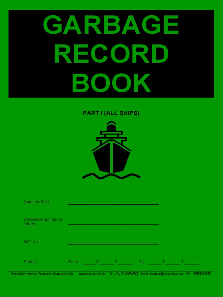 121 Garbage Record Book Part I PDF PDF Waste Pollution