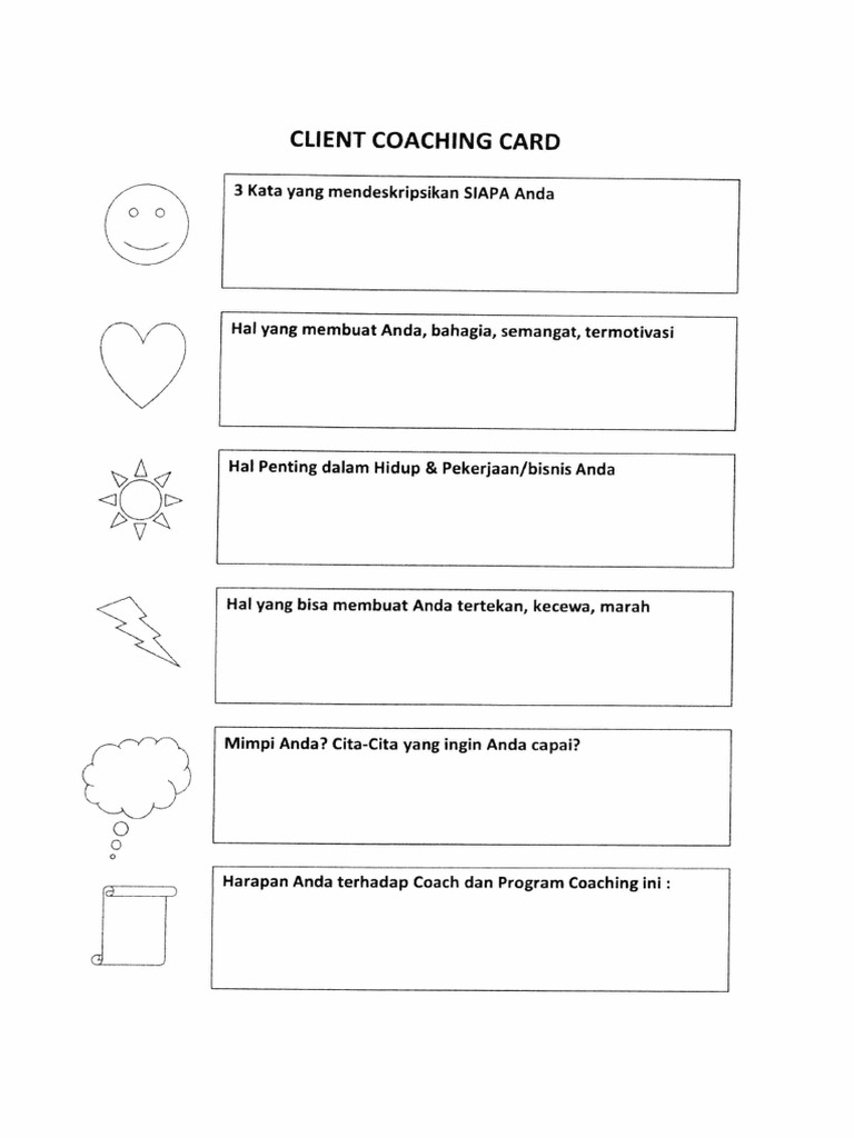 Client Coaching Card | PDF