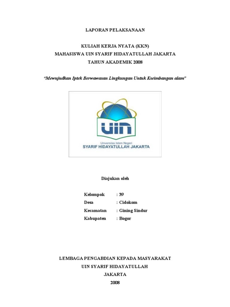 Laporan Kkn Kelompok