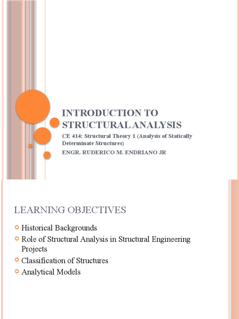 Introduction to structural analysis pdf structural analysis