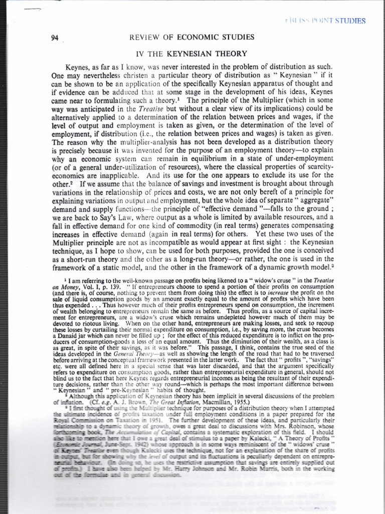 Kaldor's Distribution Theory Explained | PDF | Keynesian Economics ...