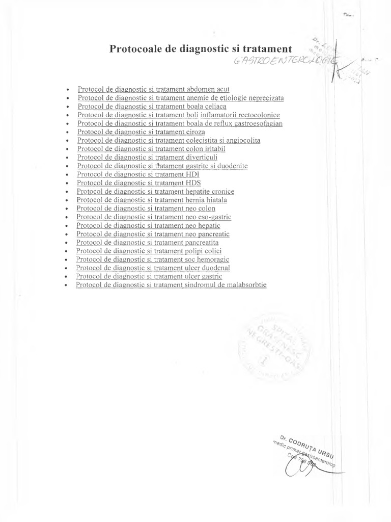 Centralizator Protocoale Sectii | PDF