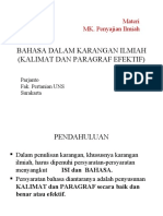 Penyusunan Kalimat Dan Paragraf Efektif Dalam Penulisan Ilmiah