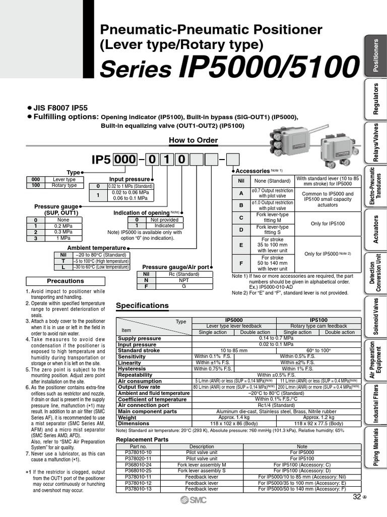PneumaticPneumatic Positioner IP5000 5100 PDF Valve Feedback