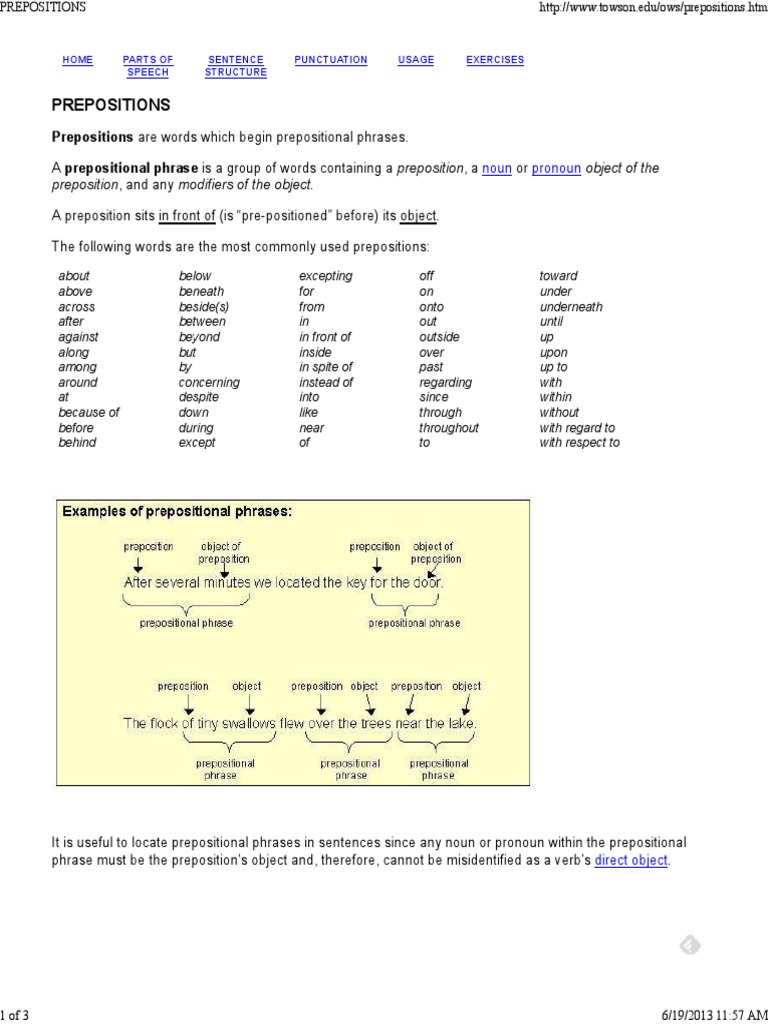 Understanding Prepositions and Phrases | PDF | Preposition And ...