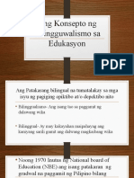 Ang Konsepto NG Bilingguwalismo Sa Edukasyon