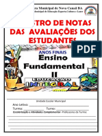 OK Caderneta NOTAS ANOS FINAIS AVALIAÇÃO 2022 - Nova Canaã 70 Copias PDF