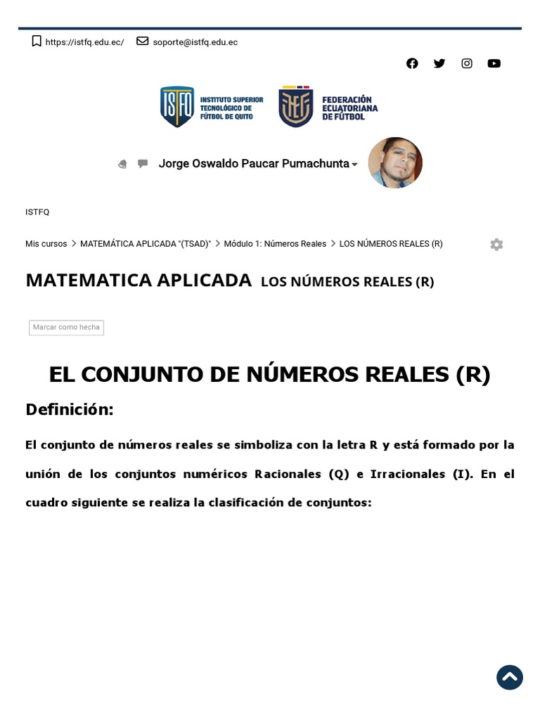 Definición del Conjunto de Números Reales | PDF | Números | Número Real