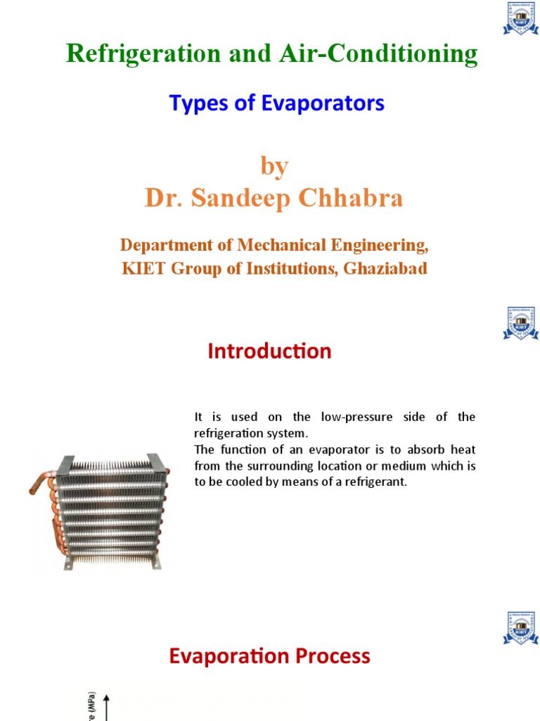RAC Unit 5 Types of Evaporators PDF Air Conditioning Pipe